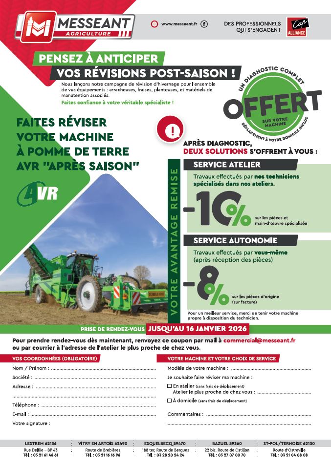 image article OFFRE PROMOTIONNELLE L’ENTRETIEN DE VOTRE MATERIEL A PDT cover